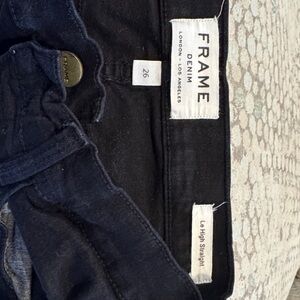 Frame Denim Black High-Rise Jeans
